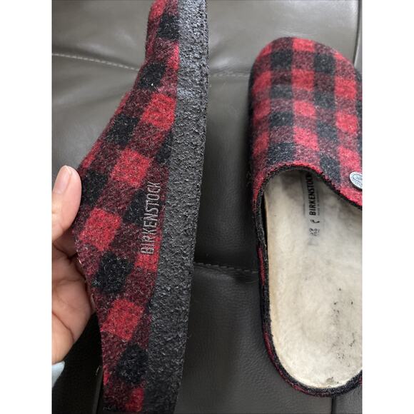 Birkenstock Zermatt Shearling Clog Plaid Slip On Womens Size EU 39 US 8.5 - Picture 6 of 8